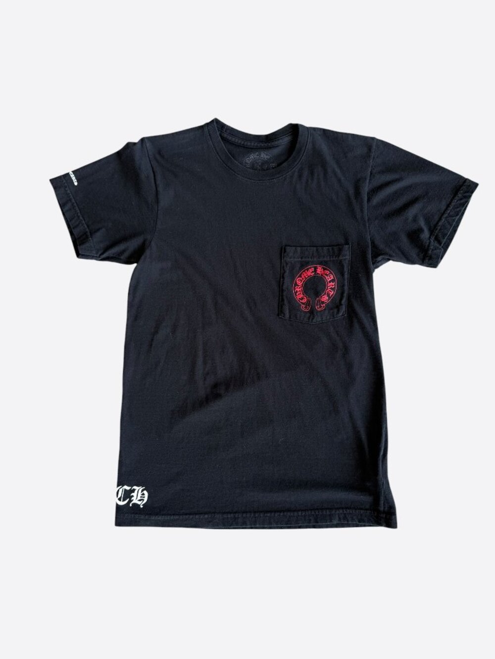 Chrome Hearts Black & Red Cemetery Horseshoe Logo T-Shirt